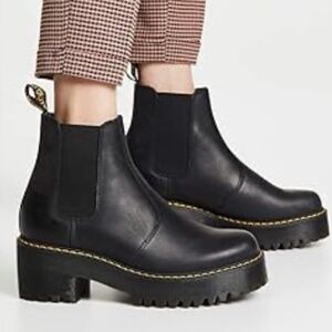 Dr. Martens Women's Rometty Chelsea Boot, Black Burnished Wyoming, 5